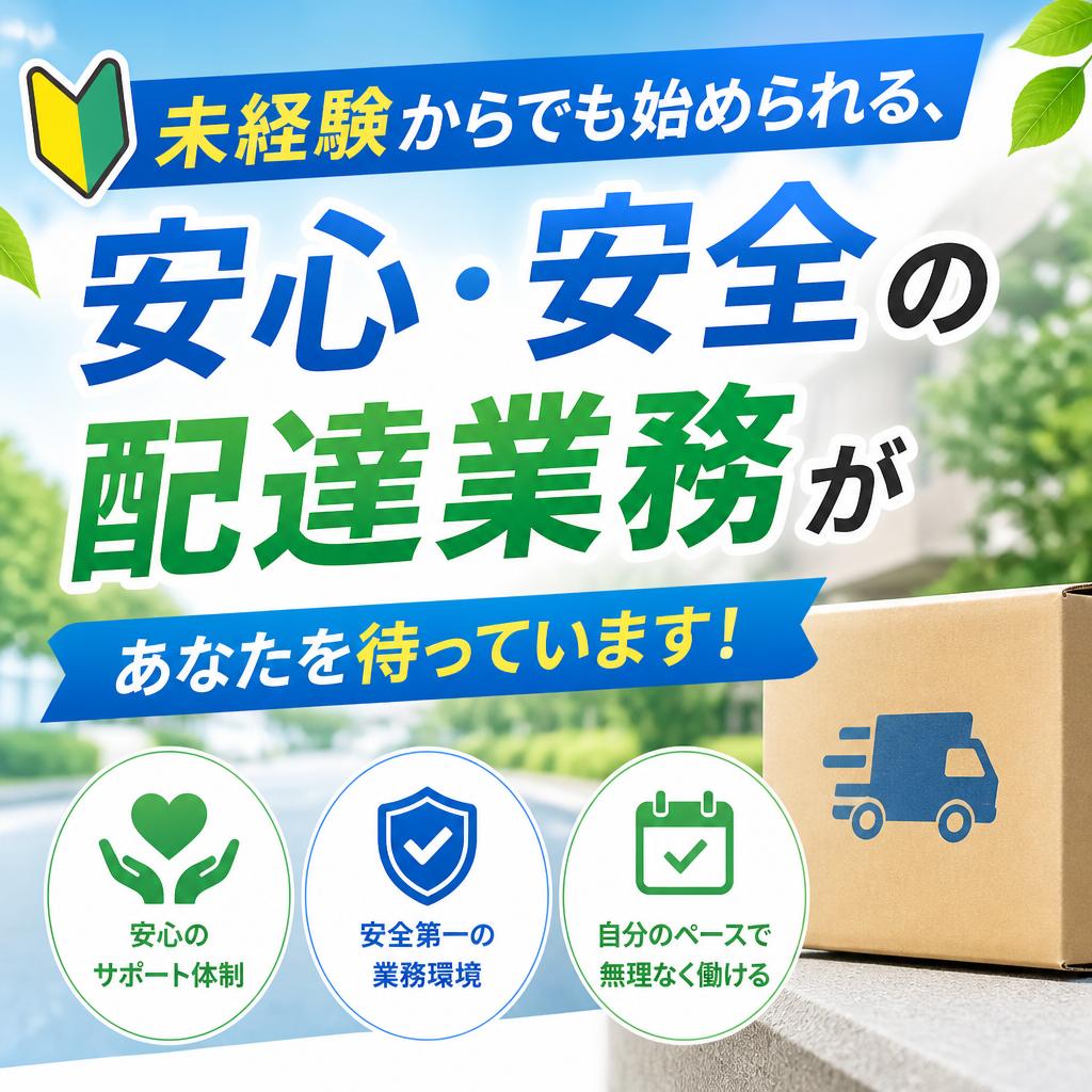 未経験からでも始められる、安心・安全の配達業務があなたを待っています！