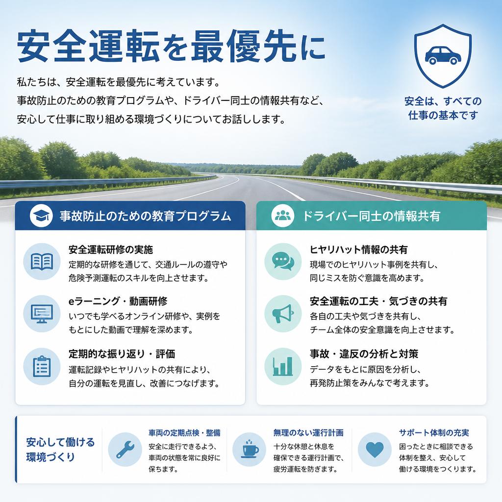 安全運転を徹底するための取り組み