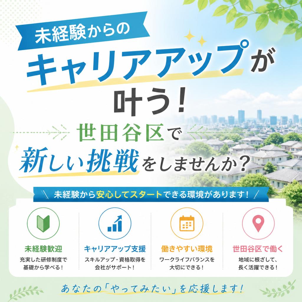未経験からのキャリアアップが叶う！世田谷区で新しい挑戦をしませんか？