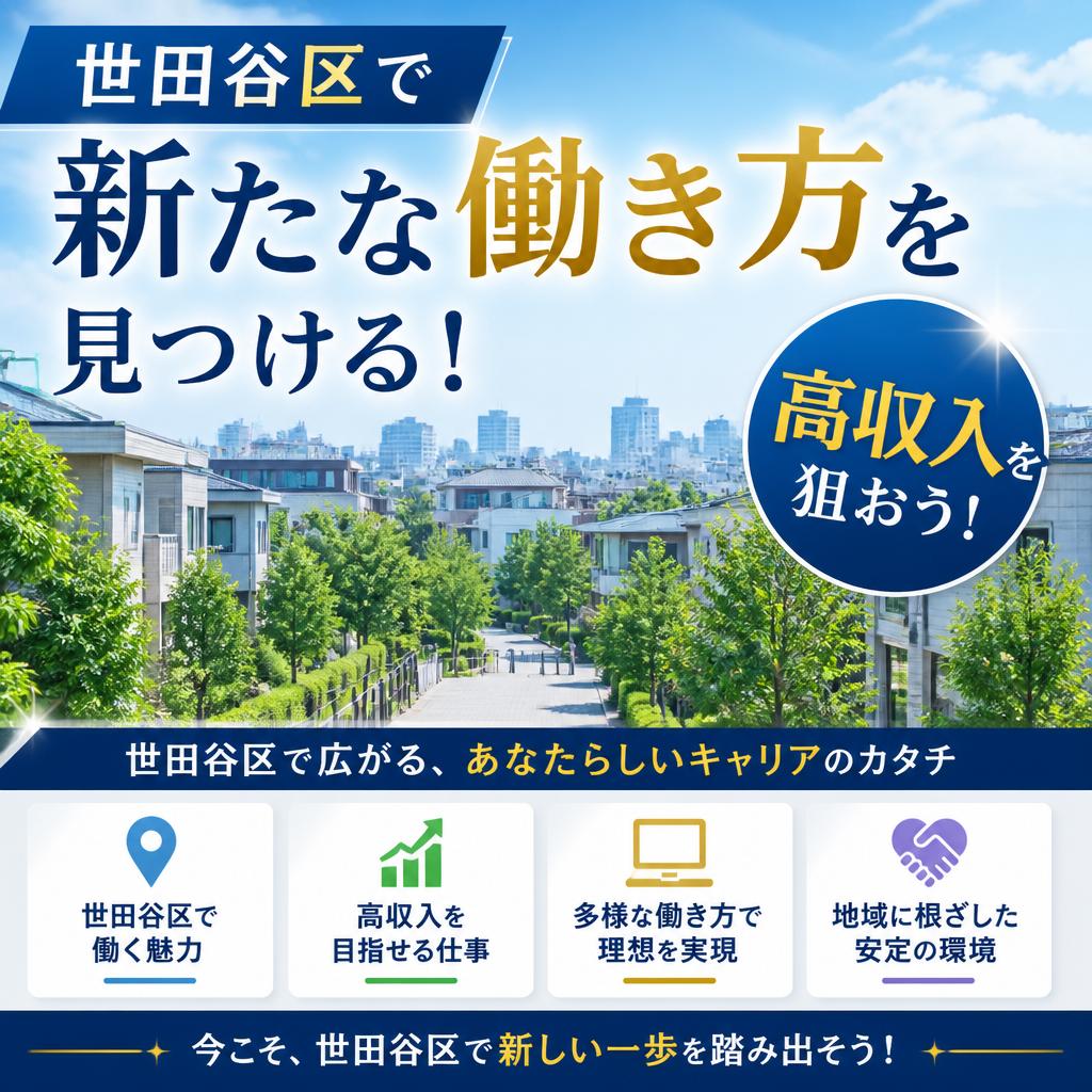 世田谷区で新たな働き方を見つける！高収入を狙おう！