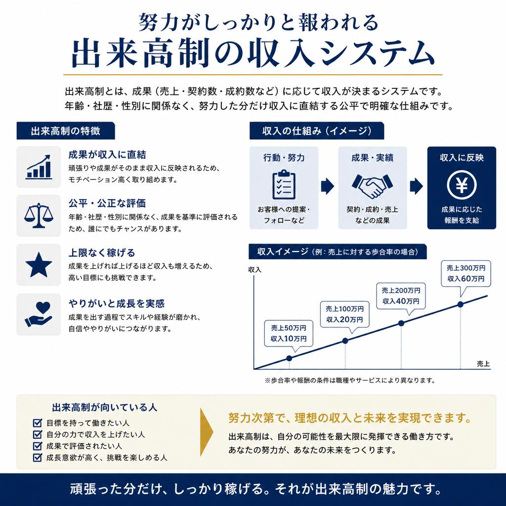 出来高制でやる気が報酬に直結